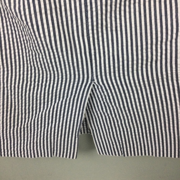 J Crew Factory The Pencil Seersucker Striped Navy & White Cotton Skirt Size 0 - Picture 5 of 9